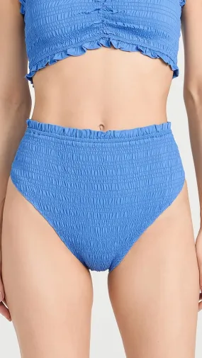 Sea   Brice Solid Smocked Bikini Bottoms 