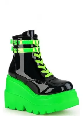 Shaker 52 UV Neon Green Wedge Boot