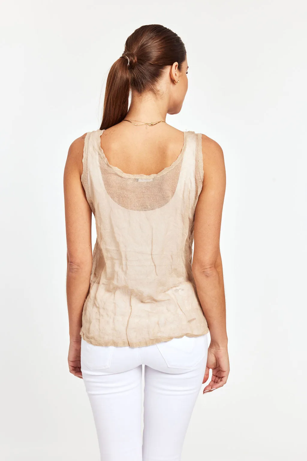 Sheer Linen Blend Tank