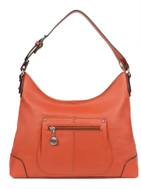 Shoulder bag 1 handle orange calfskin 462042