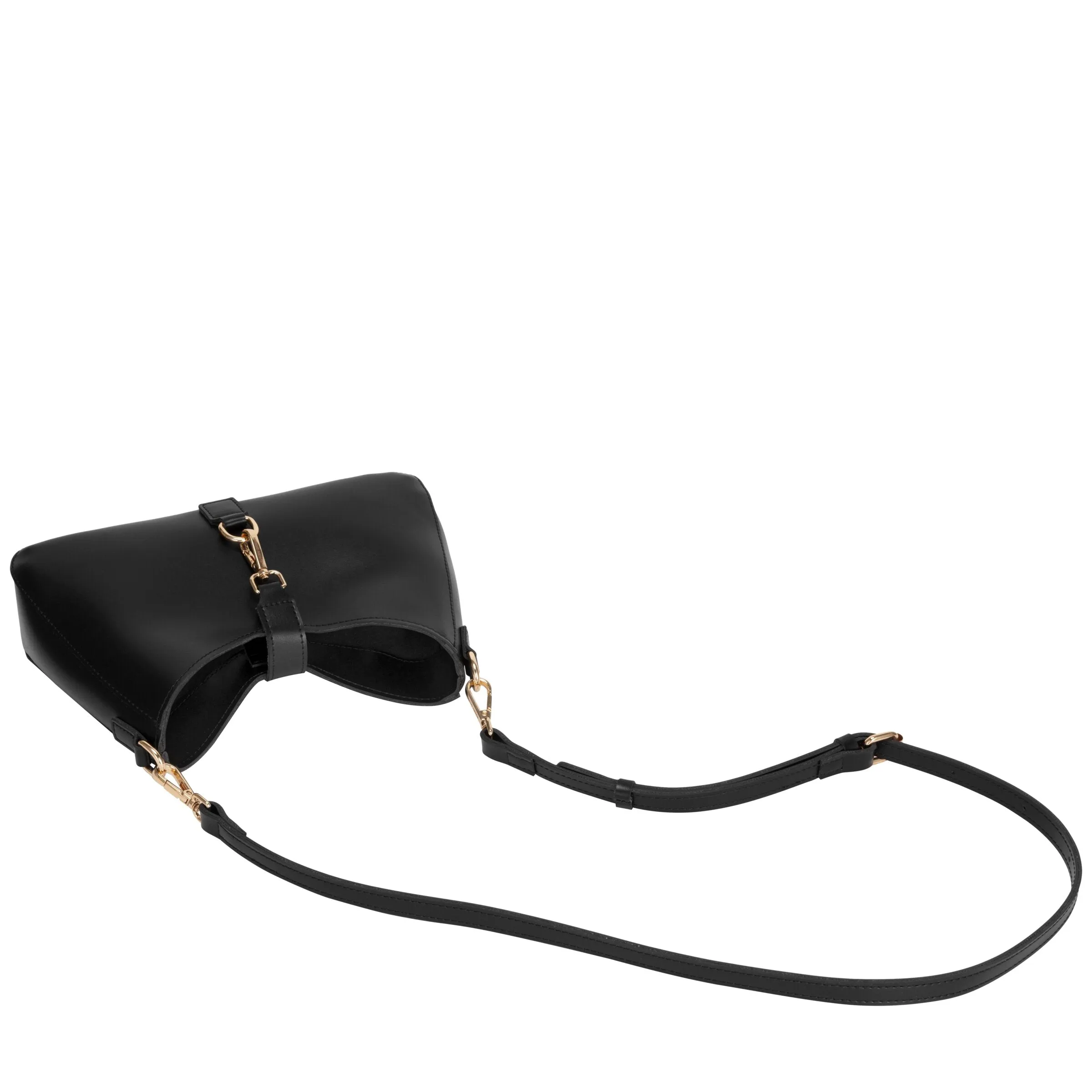 Shoulder Bag With Fastening Detail In Black