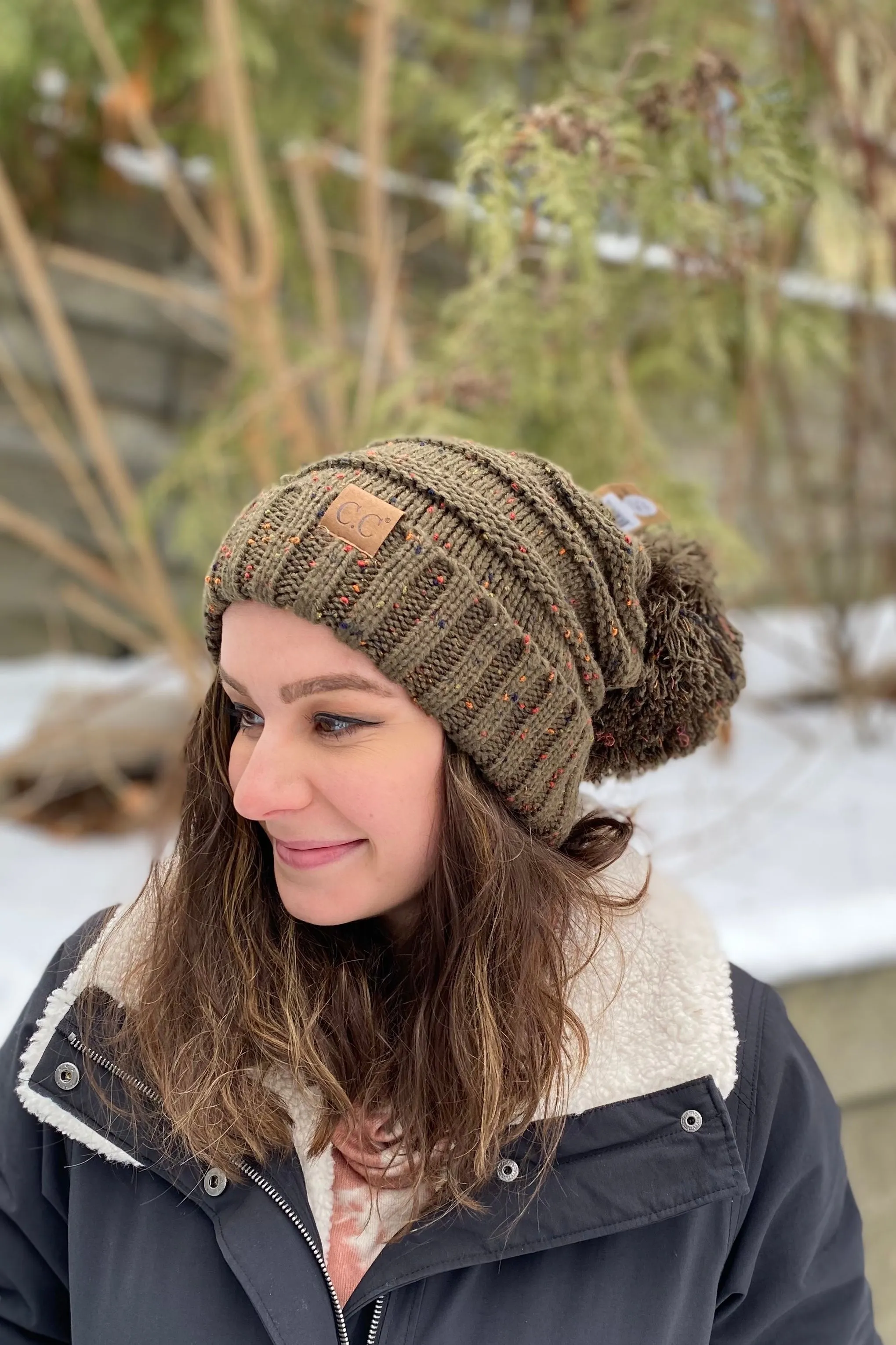 Slouchy Knit Pom Beanie