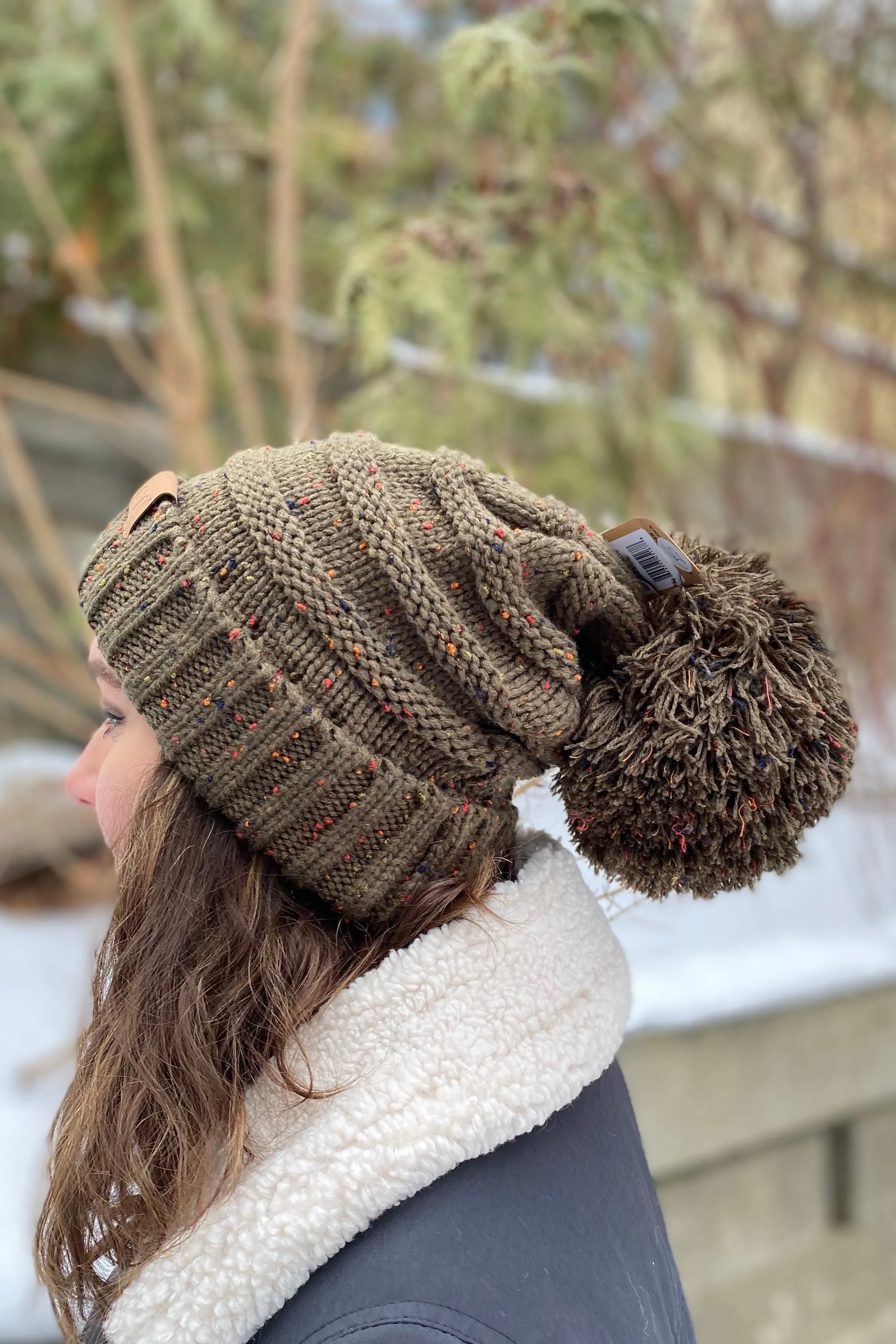 Slouchy Knit Pom Beanie