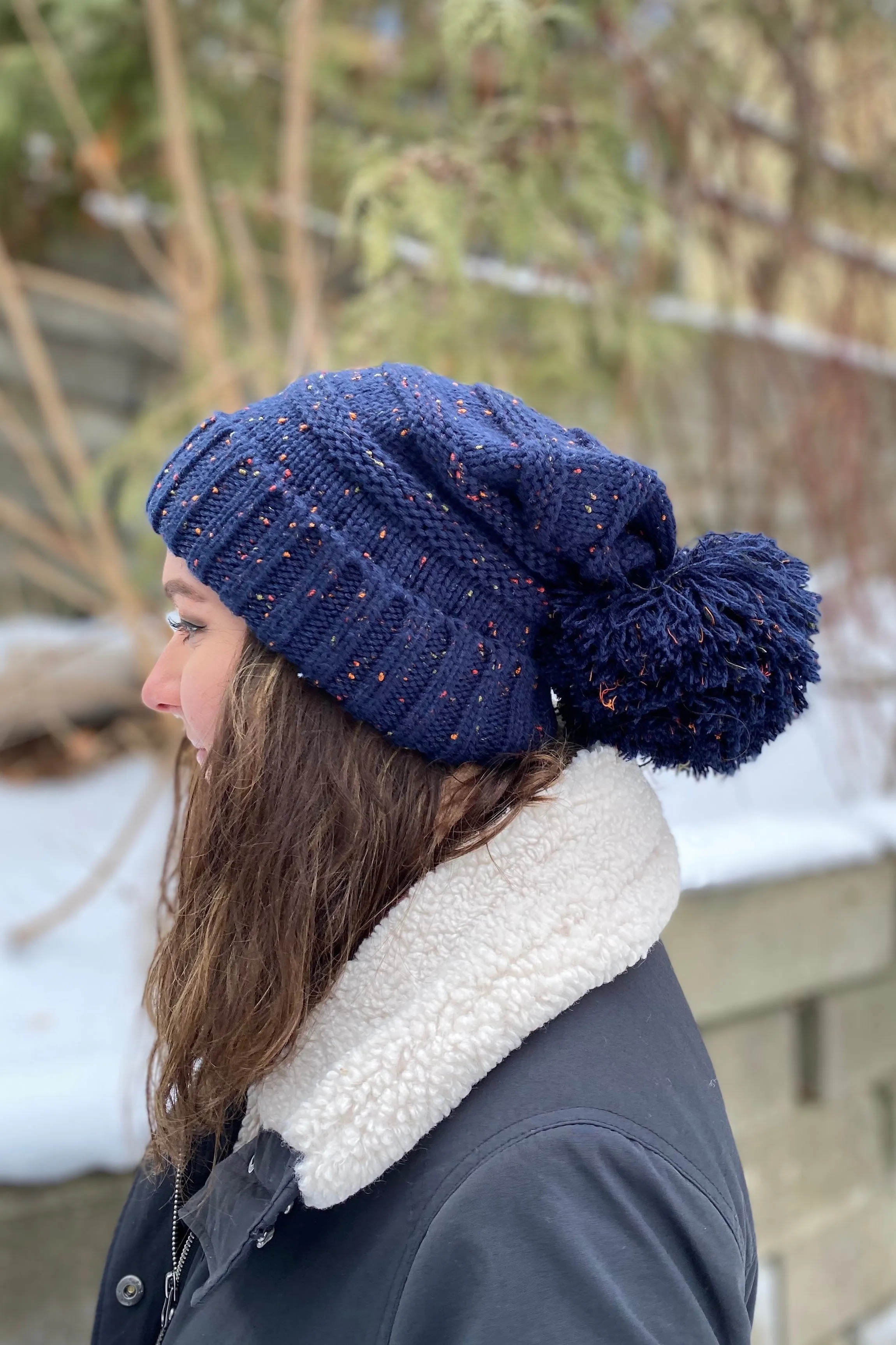 Slouchy Knit Pom Beanie