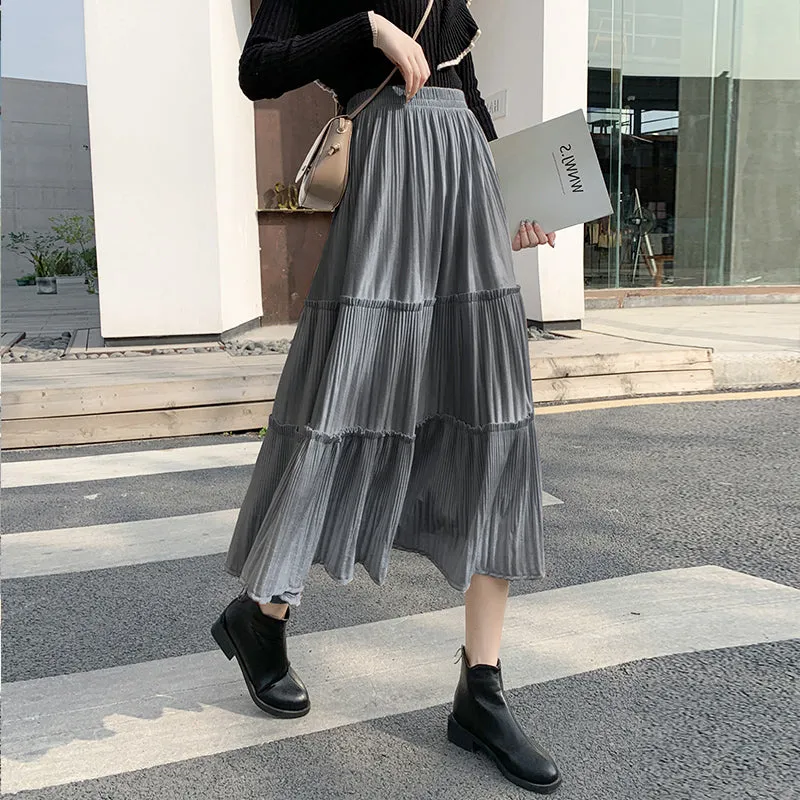 Small Elastic Pleated Skirt