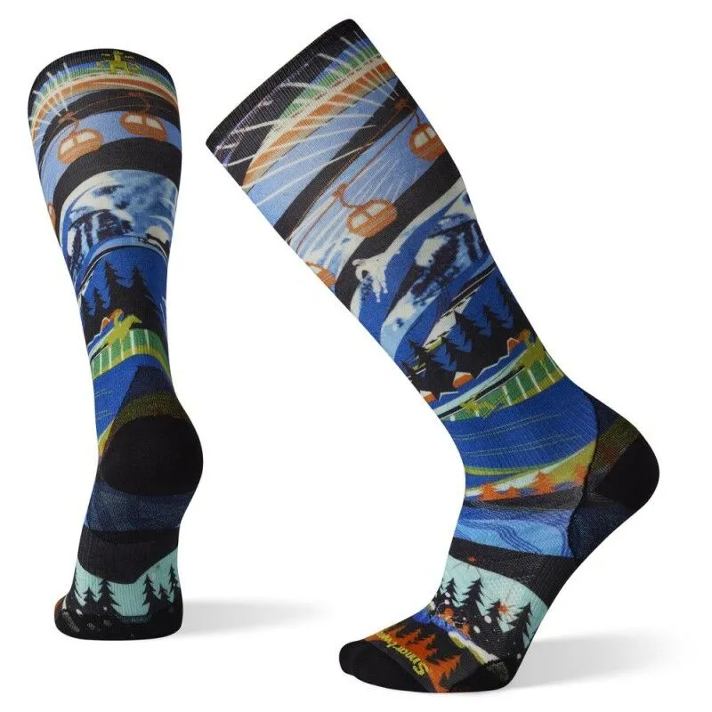 Smartwool Performance Ski Zero Cushion Skication Print OTC - Ski socks