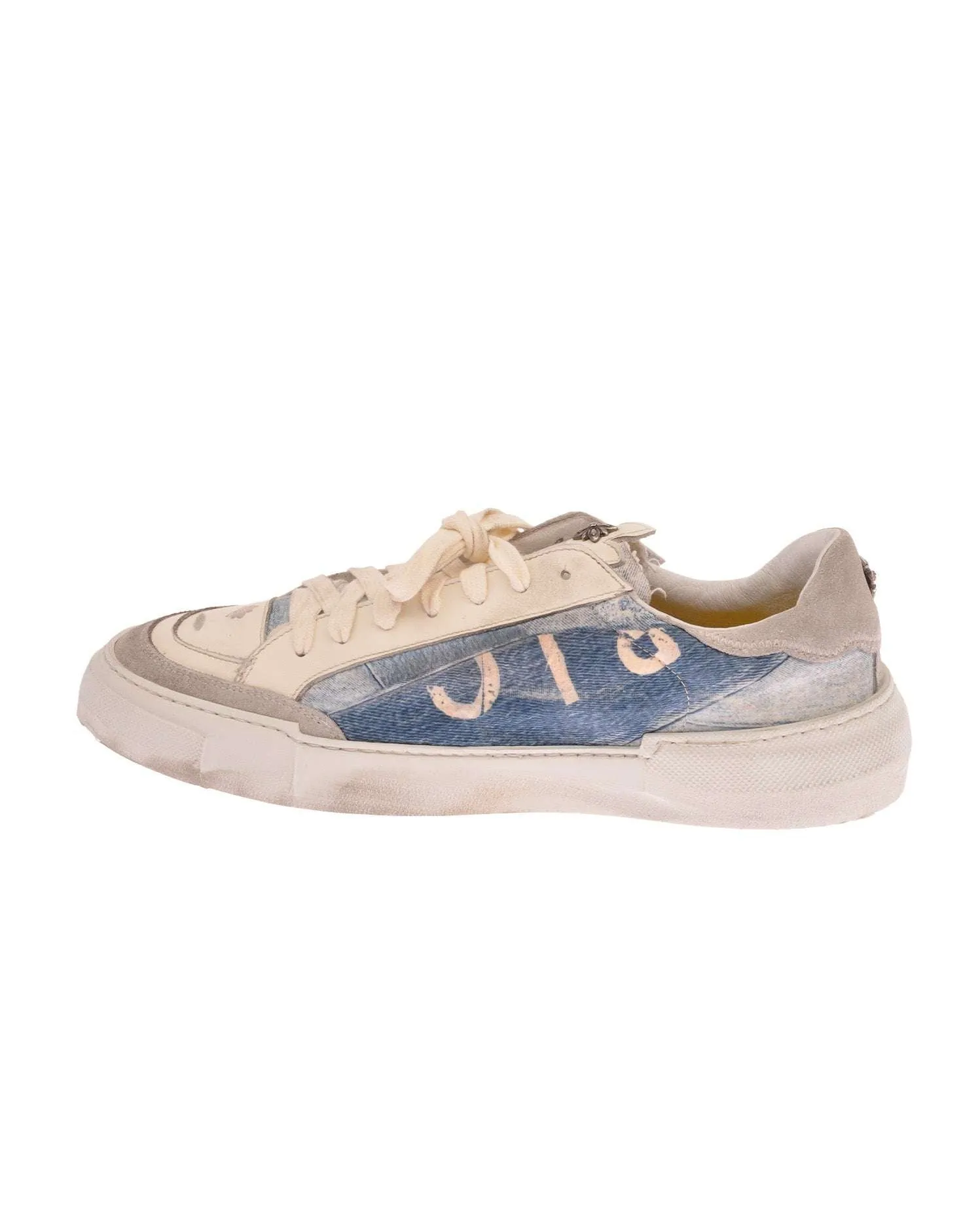 Sneakers in denim con logo stampato