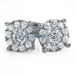 Solitaire Cluster CZ Bling Bling Earrings