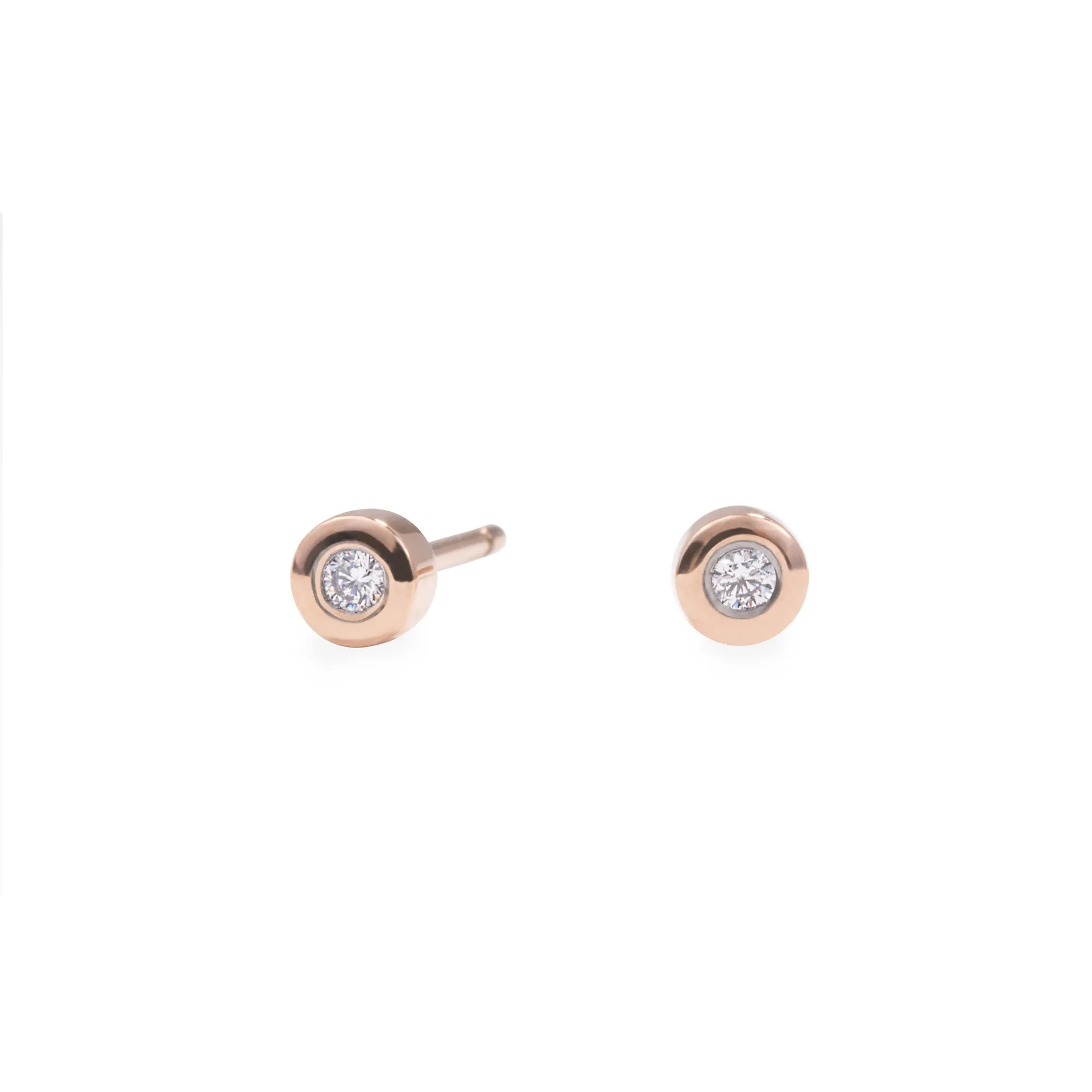 Stainless 3mm round stone stud earrings