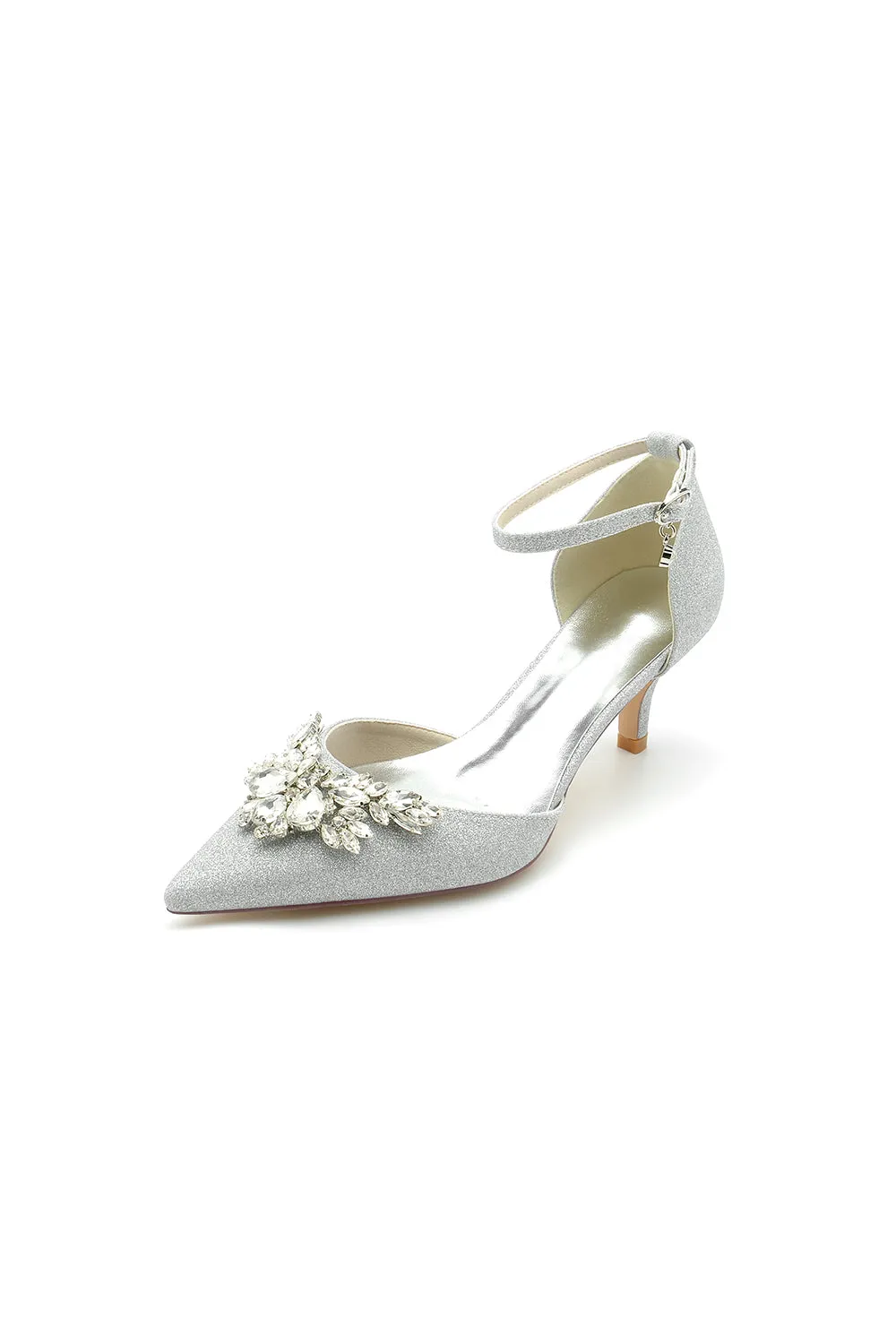 Stiletto Heel Glitter Crystal Wedding Shoes with Rhinestone