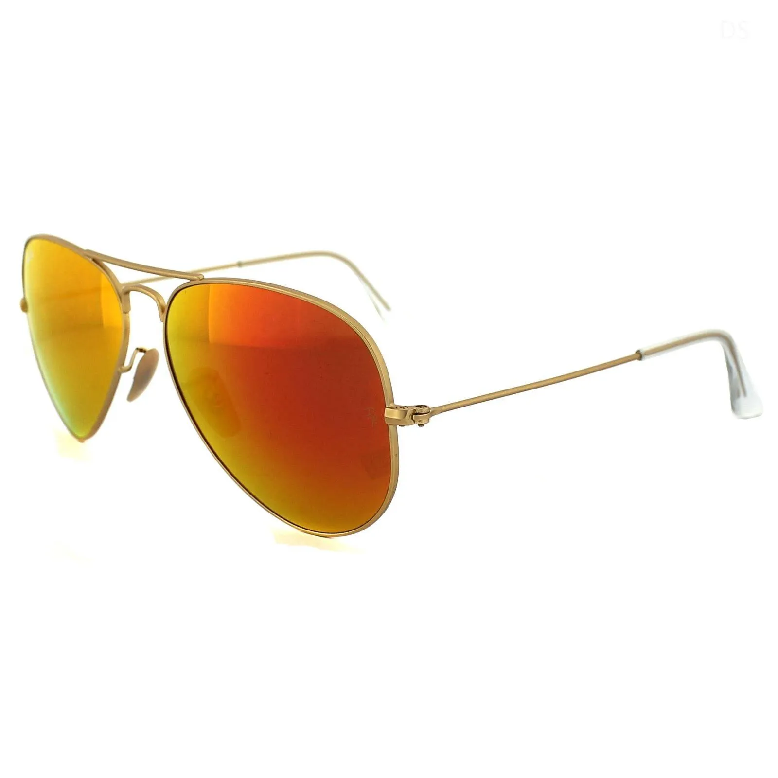 Sunglasses | Aviator Matt Gold Brown Mirror Sunglasses | Ray-Ban