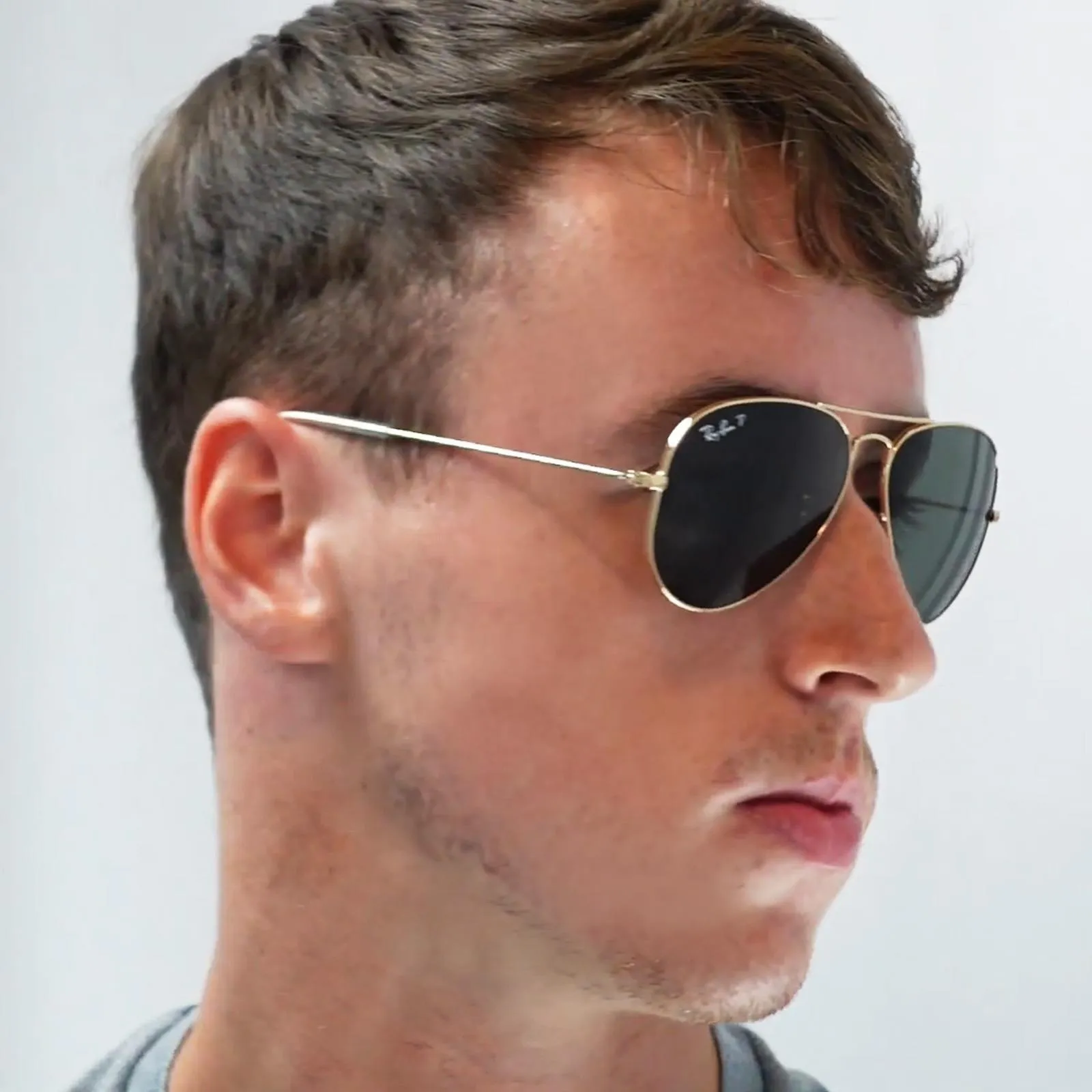 Sunglasses | Aviator Matt Gold Brown Mirror Sunglasses | Ray-Ban