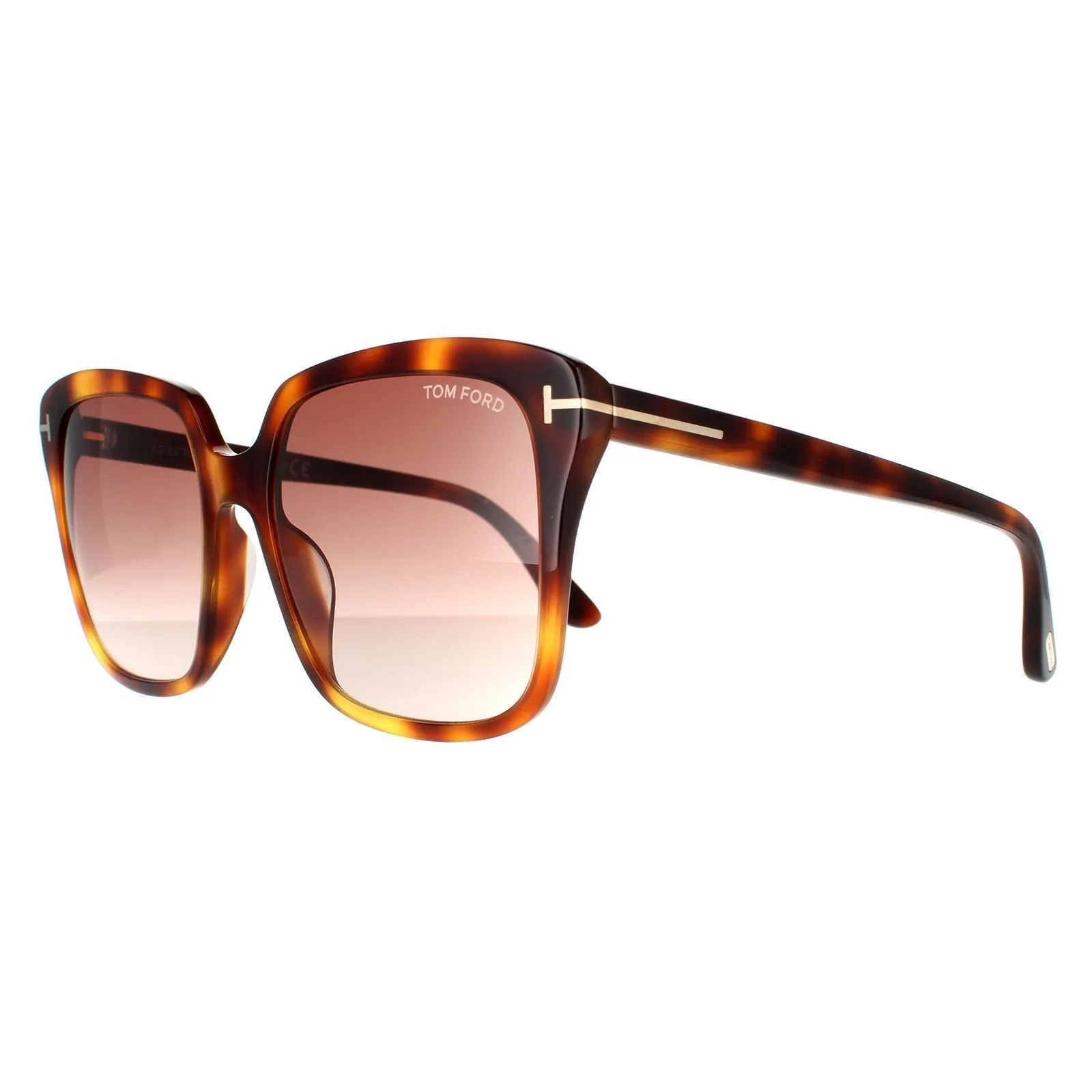 Sunglasses | Rectangle Blonde Havana Brown Gradient Sunglasses | Tom Ford