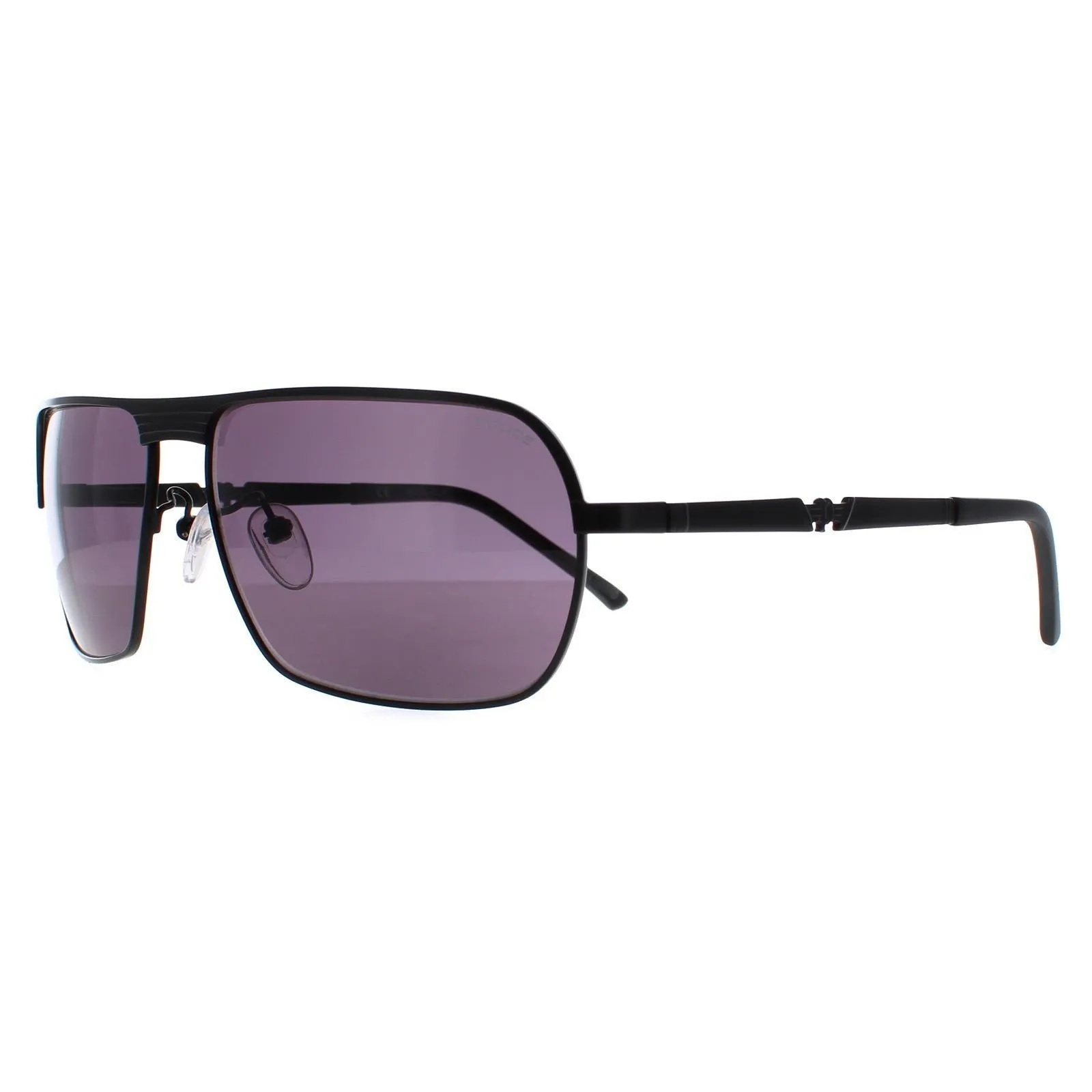 Sunglasses | Rectangle Semi Matte Black Grey S8745N Sunglasses | Police