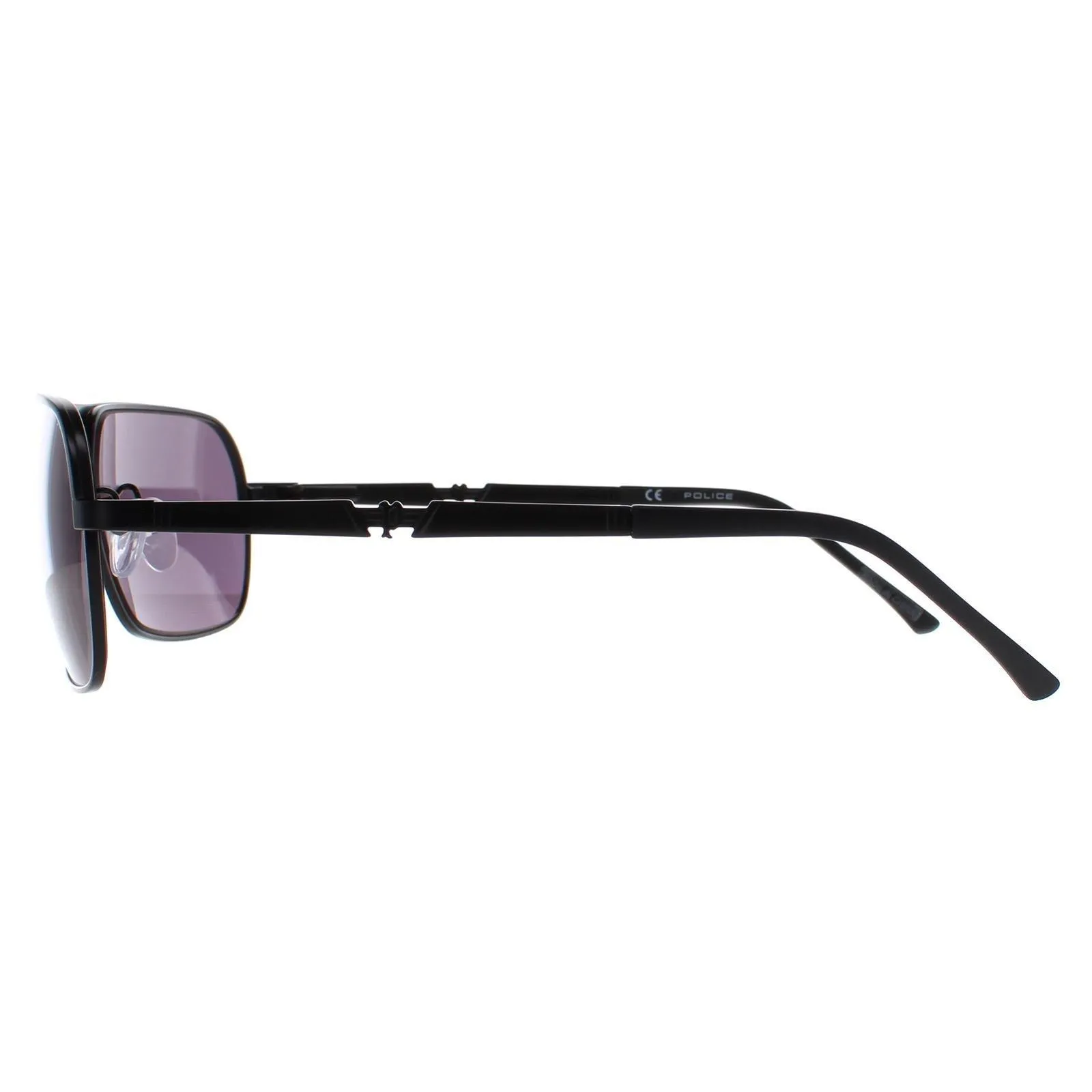 Sunglasses | Rectangle Semi Matte Black Grey S8745N Sunglasses | Police