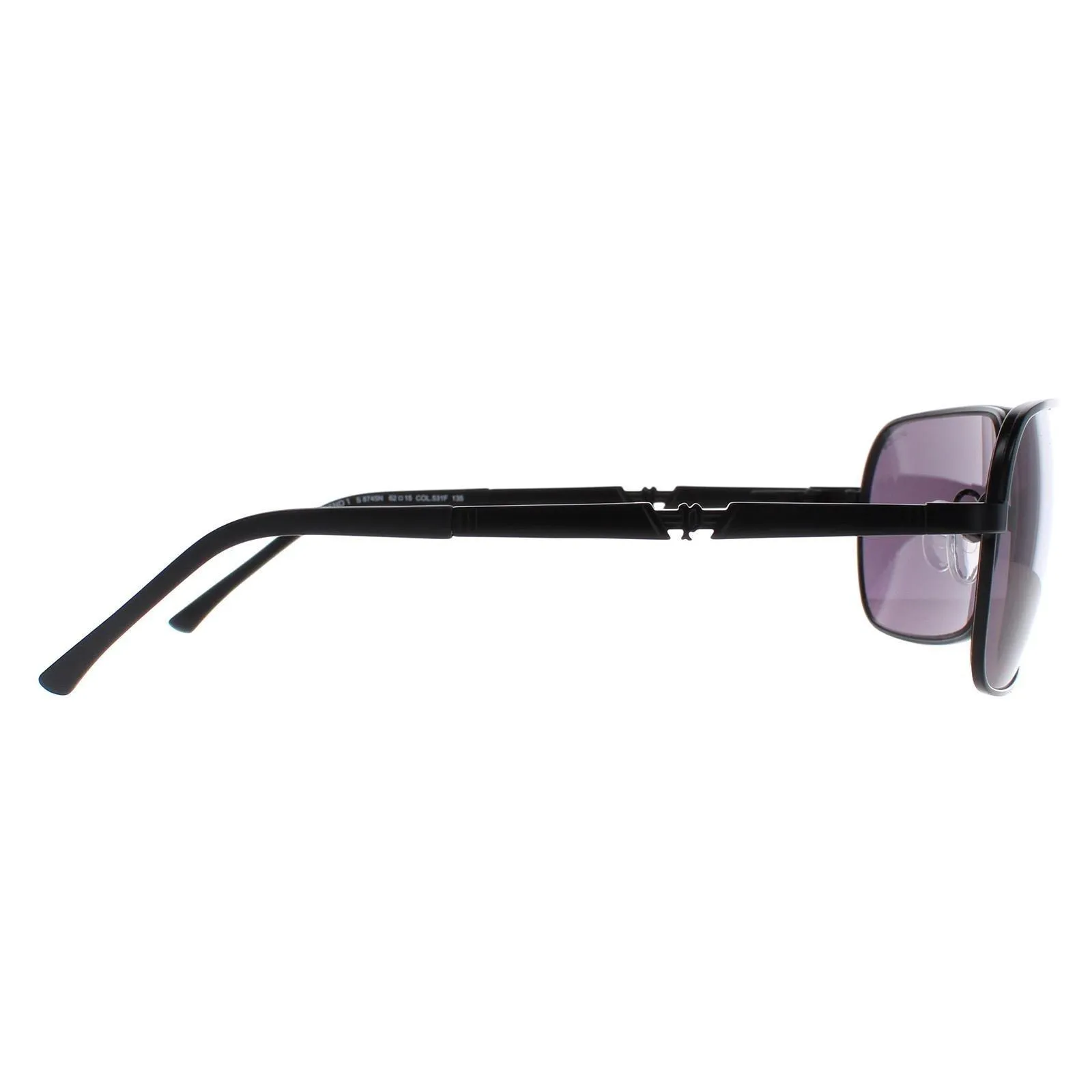 Sunglasses | Rectangle Semi Matte Black Grey S8745N Sunglasses | Police