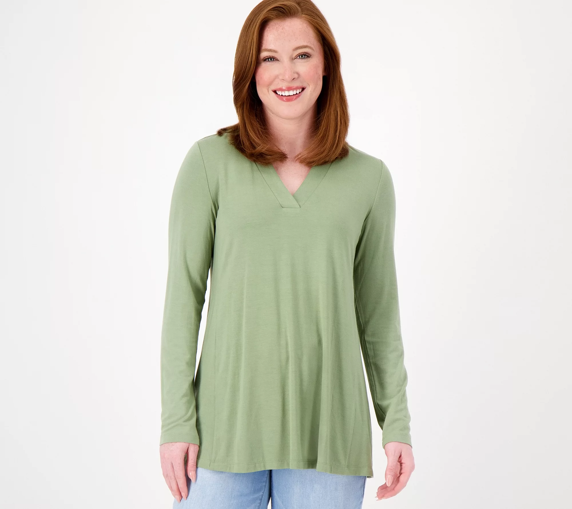 Susan Graver Lifestyle Spa Knit Petite A-Line Tunic