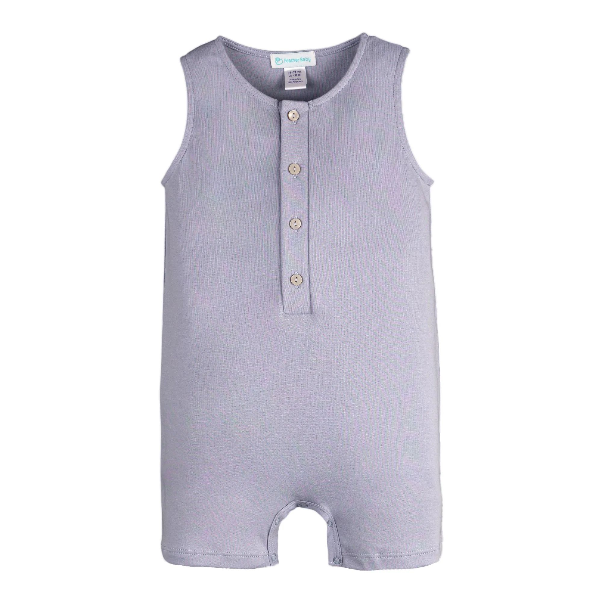 Tank Bubble Romper - Solid Periwinkle