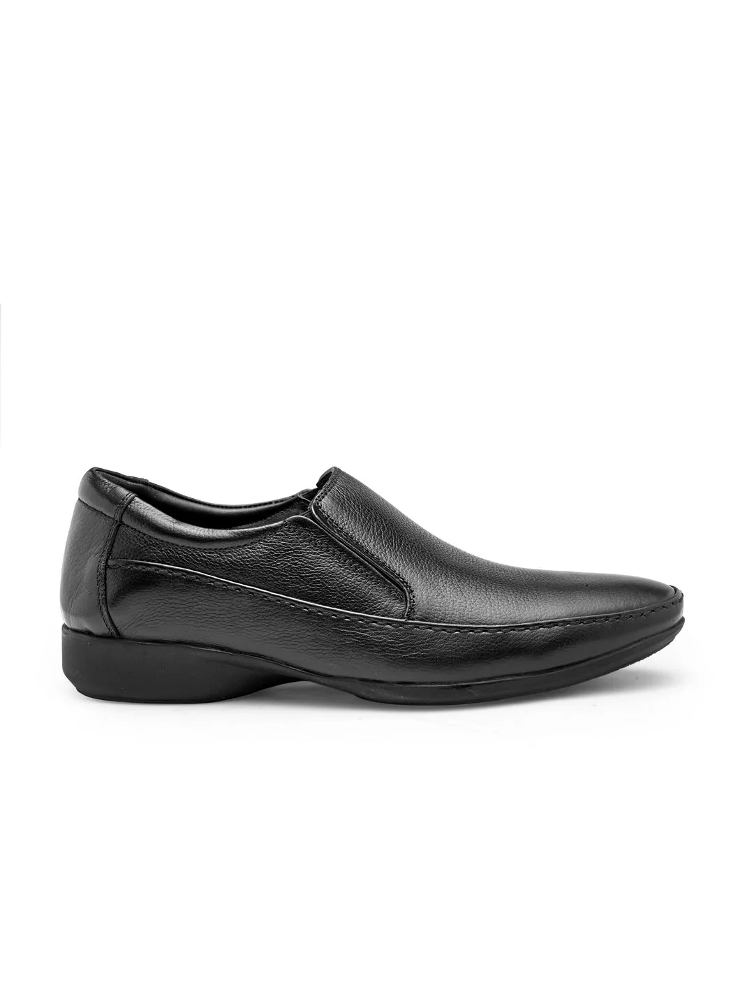 Teakwood Genuine leather Men Black Formal Slip-On Shoes