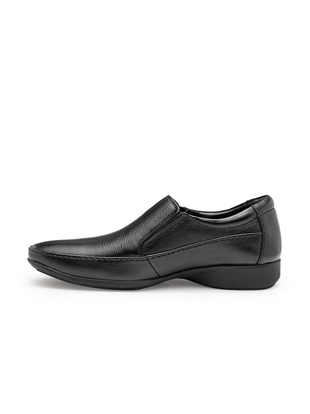 Teakwood Genuine leather Men Black Formal Slip-On Shoes