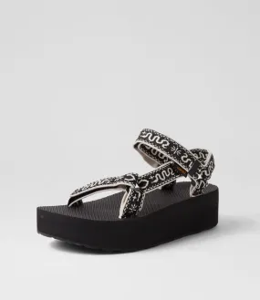 TEVA Flatform Universal Bandana Black Birch Fabric Sandals