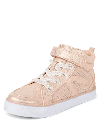 The Children's Place Girls Glitter High Top Sneakers