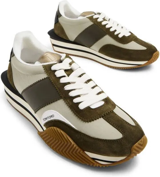 TOM FORD James lace-up suede sneakers Neutrals