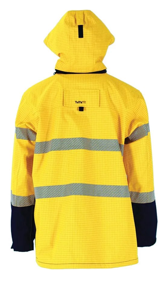 Tuffa Workwear Tuffa J009 Jacket Wet Weather PPE2 Inherently Flame Resistant - Yellow/Navy - S