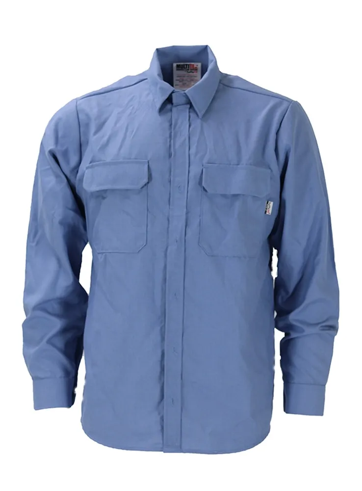 Tuffa Workwear Tuffa SHTL224 Shirt - Men - Open Front - Long Sleeve - Flame Retardant - Sky - S