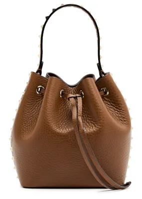 VALENTINO GARAVANI Rockstud grained leather bucket bag -                         -                     -                