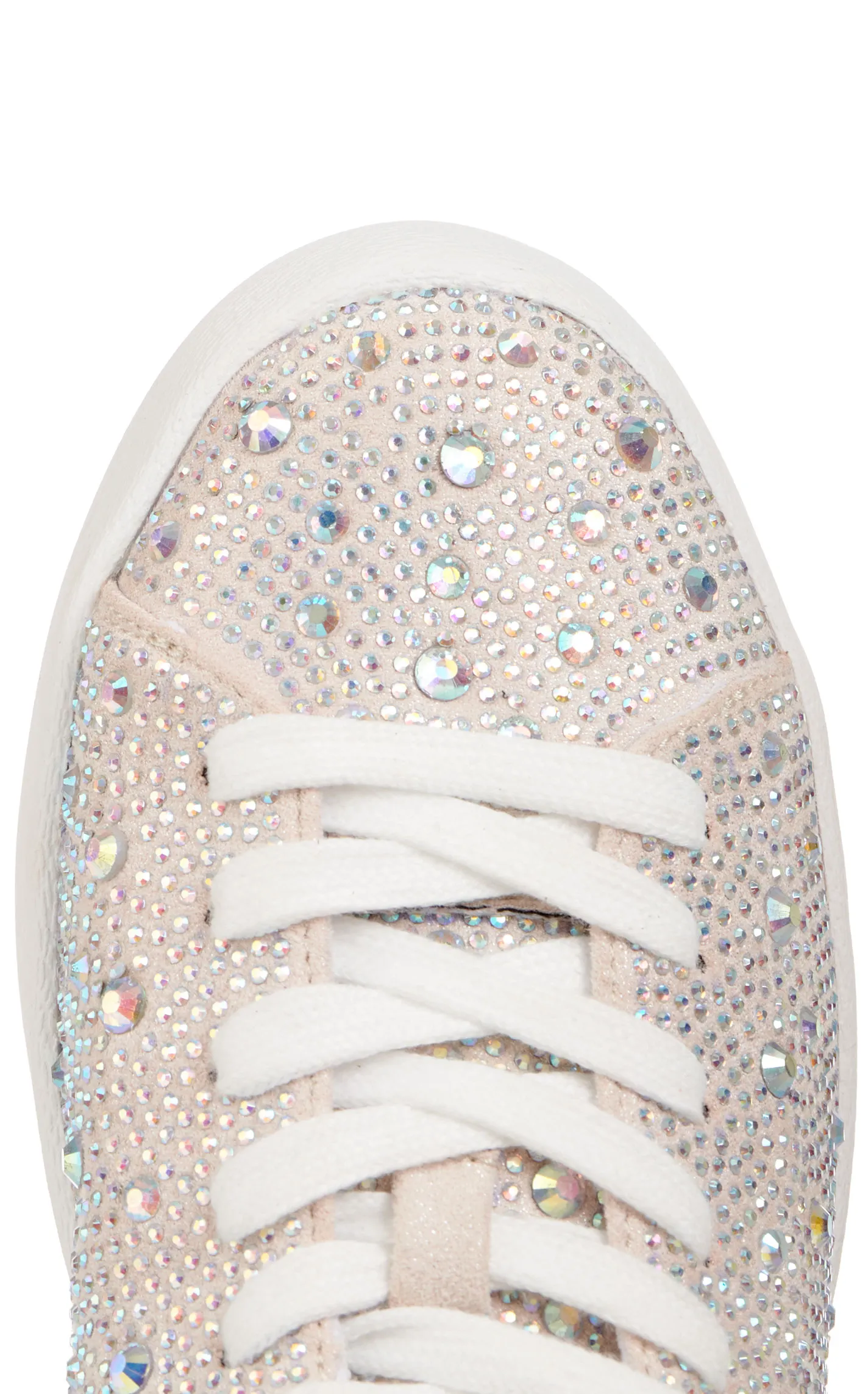 Very G Women's Cream Rhinestone Covered Casual Sneakers