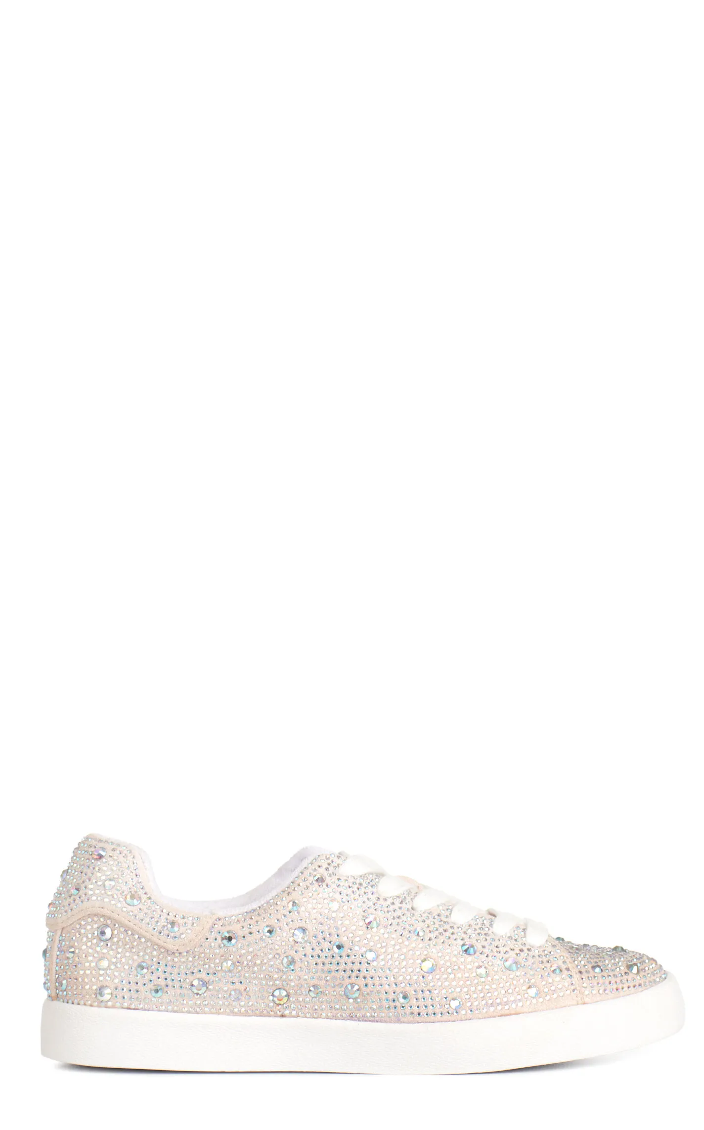 Very G Women's Cream Rhinestone Covered Casual Sneakers