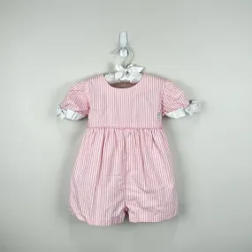 Vintage Health-tex Pink Striped Shortall Romper 24 Months USA