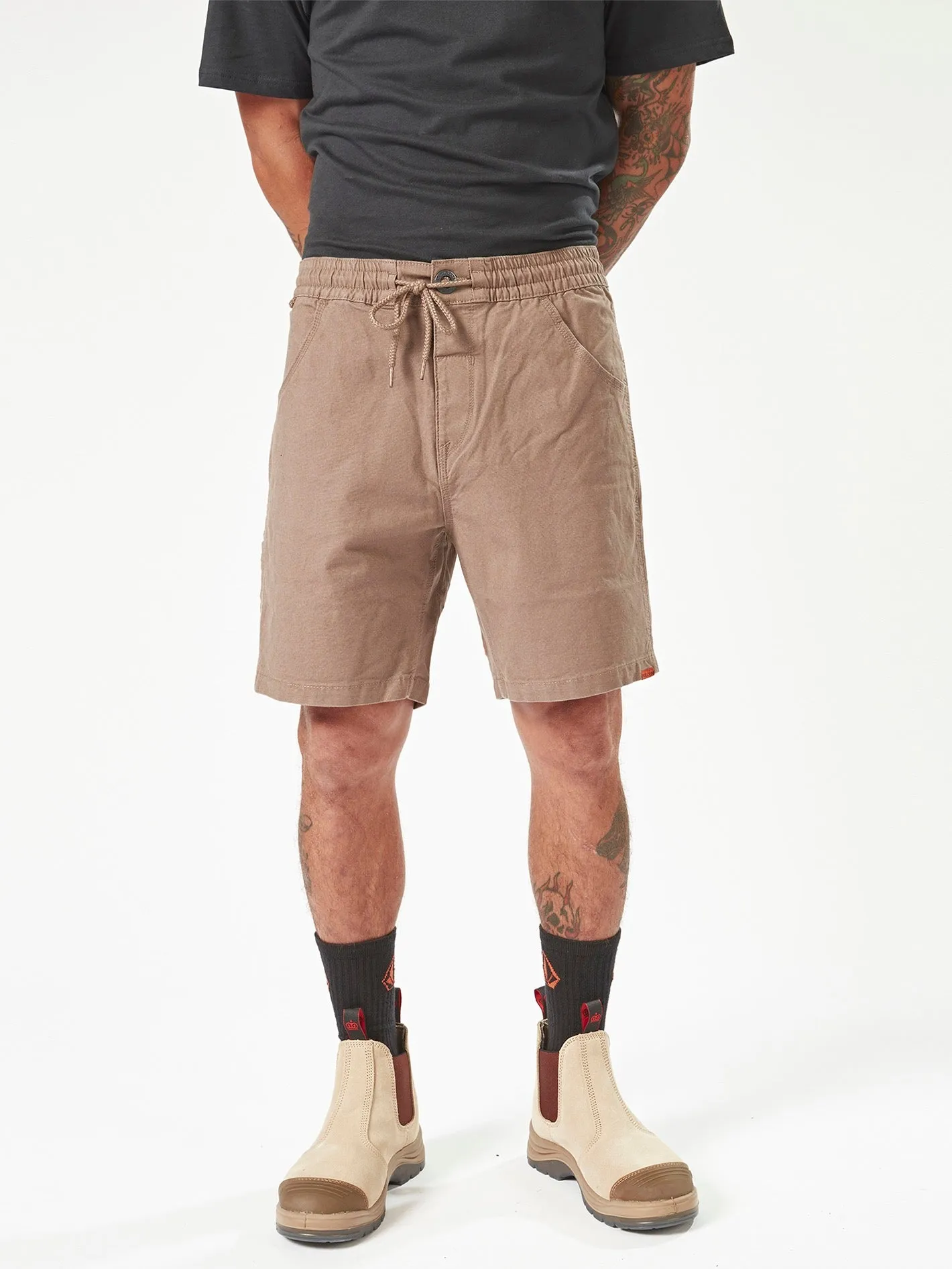 Volcom Workwear Caliper Elastic Waist Shorts - Brindle