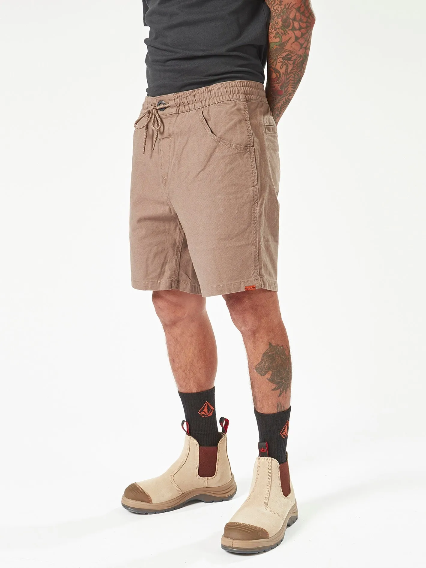 Volcom Workwear Caliper Elastic Waist Shorts - Brindle