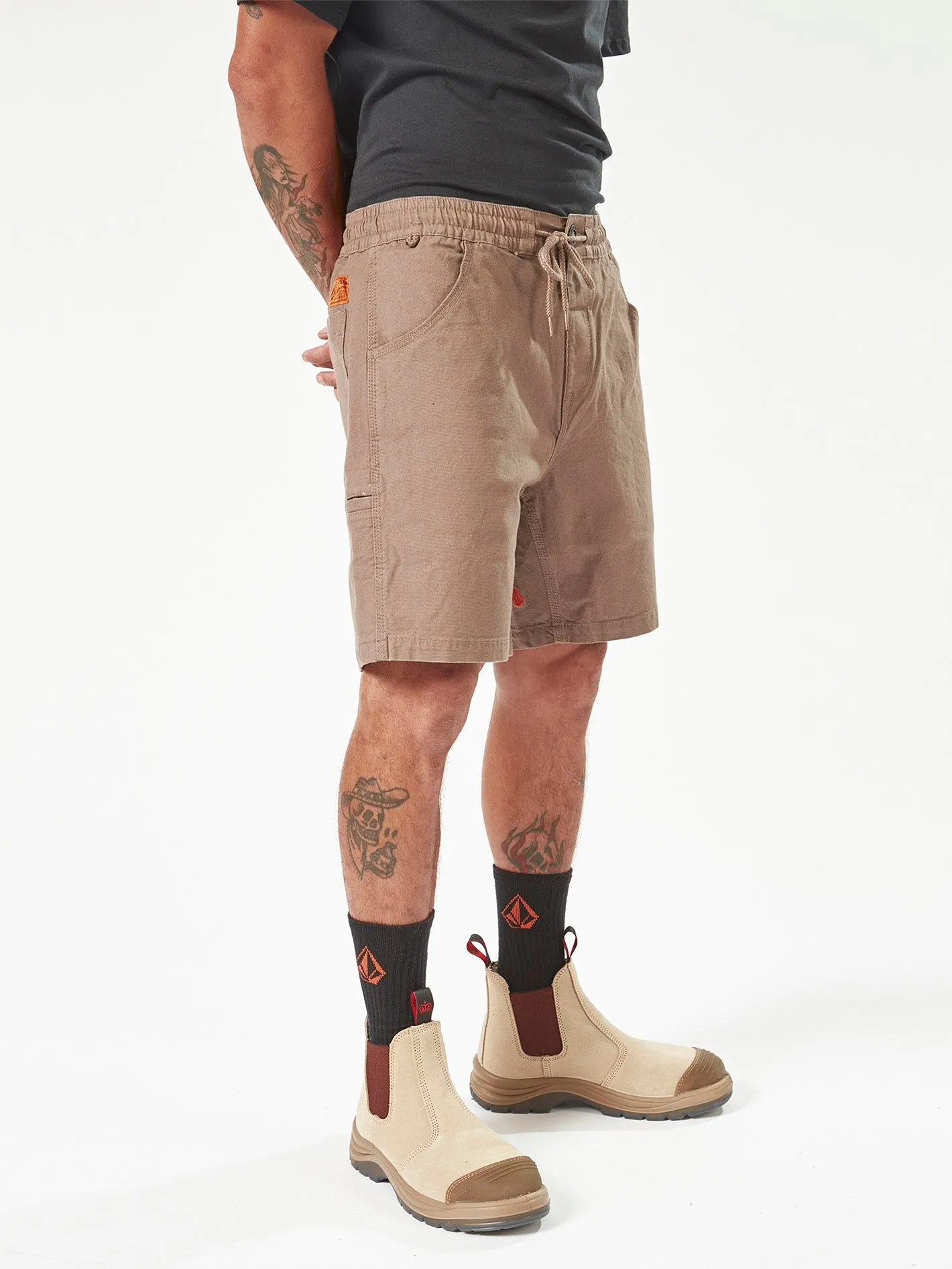 Volcom Workwear Caliper Elastic Waist Shorts - Brindle