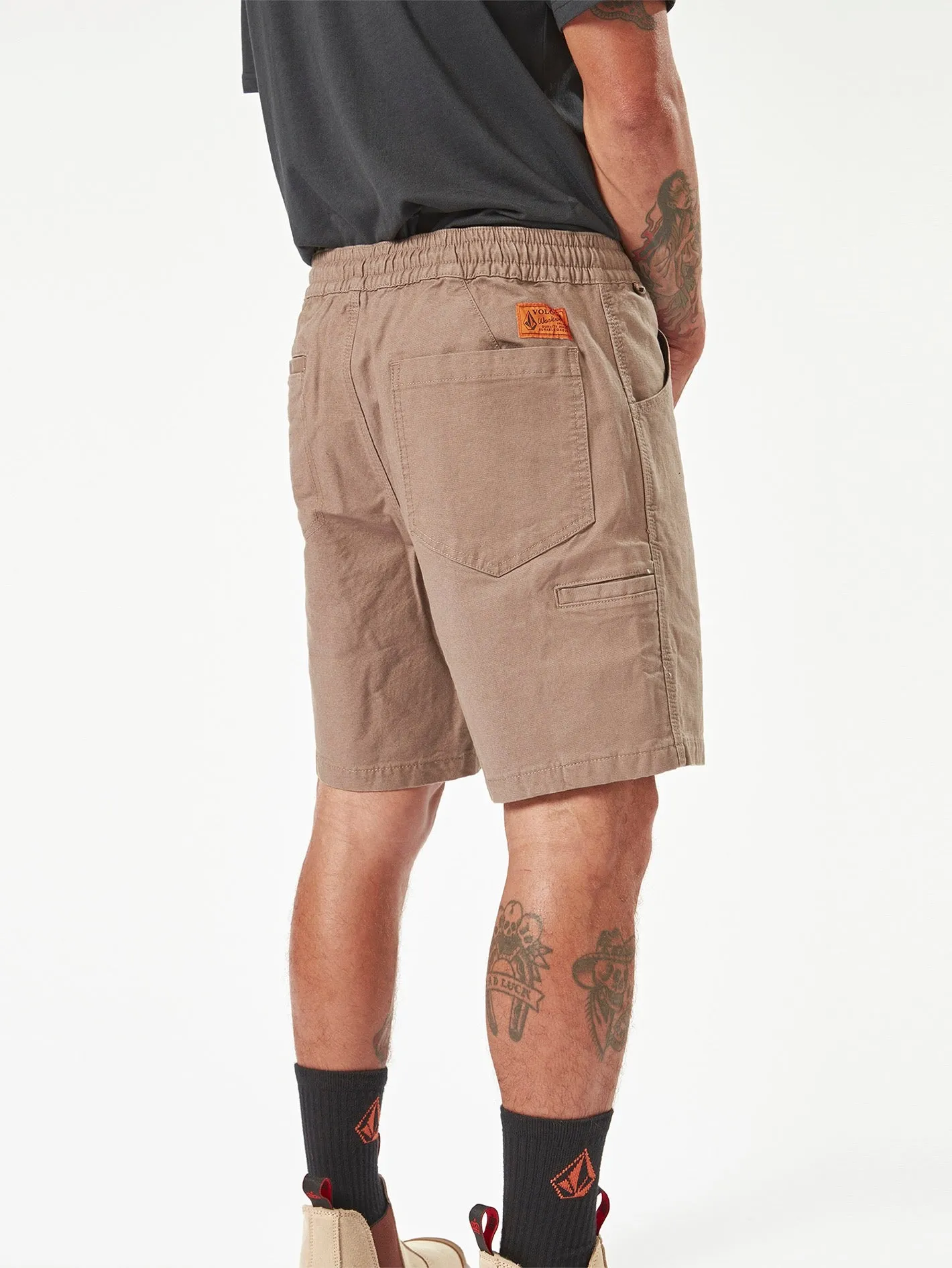 Volcom Workwear Caliper Elastic Waist Shorts - Brindle