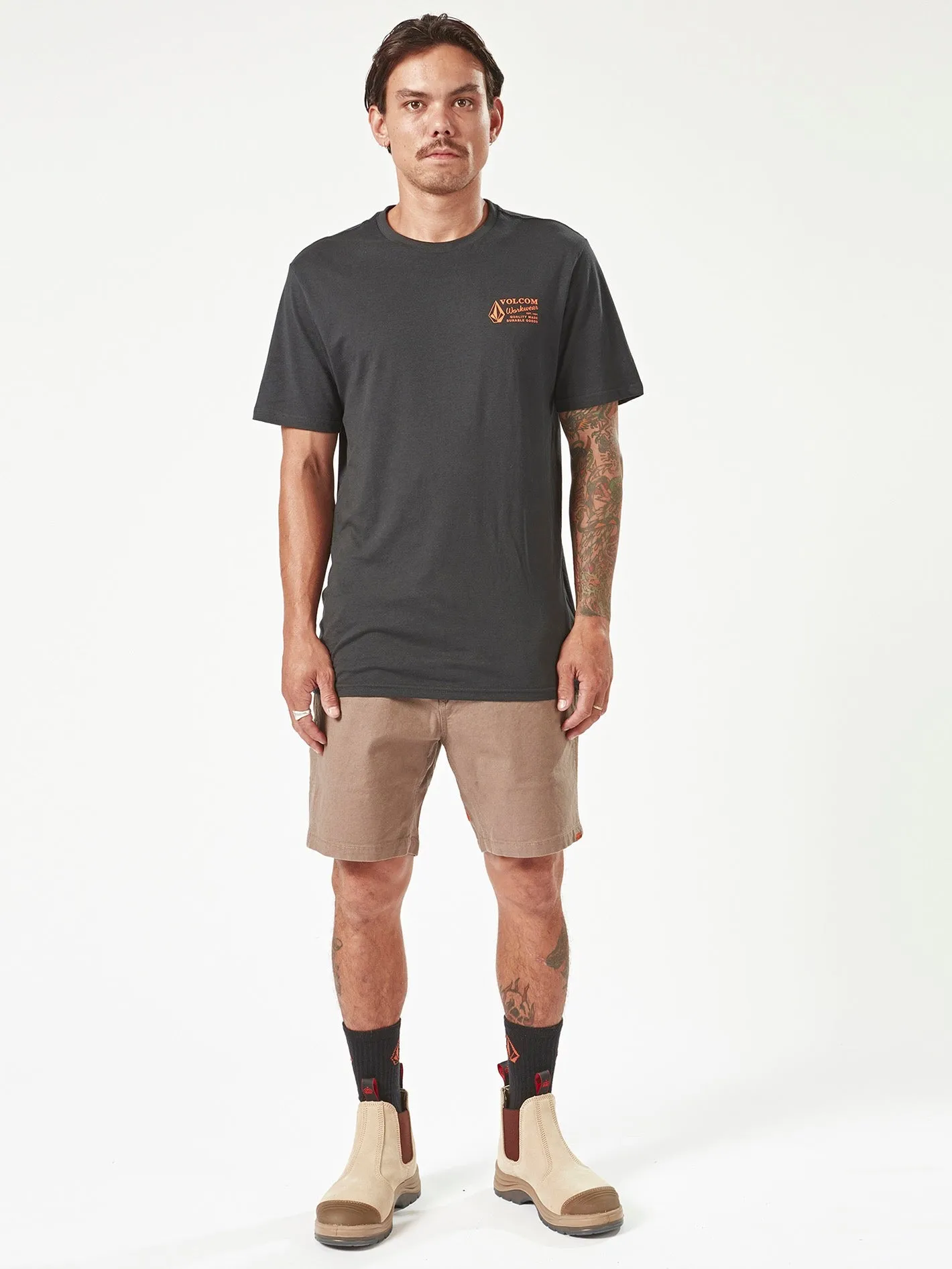 Volcom Workwear Caliper Elastic Waist Shorts - Brindle