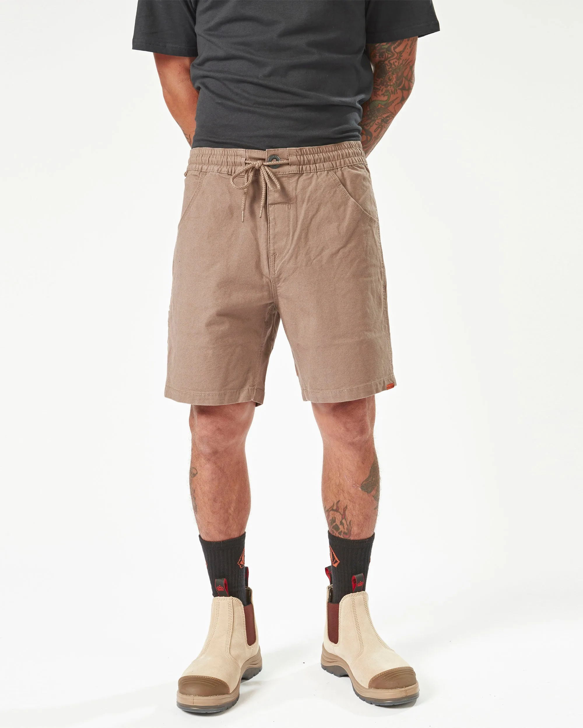 Volcom Workwear Caliper Elastic Waist Shorts - Brindle