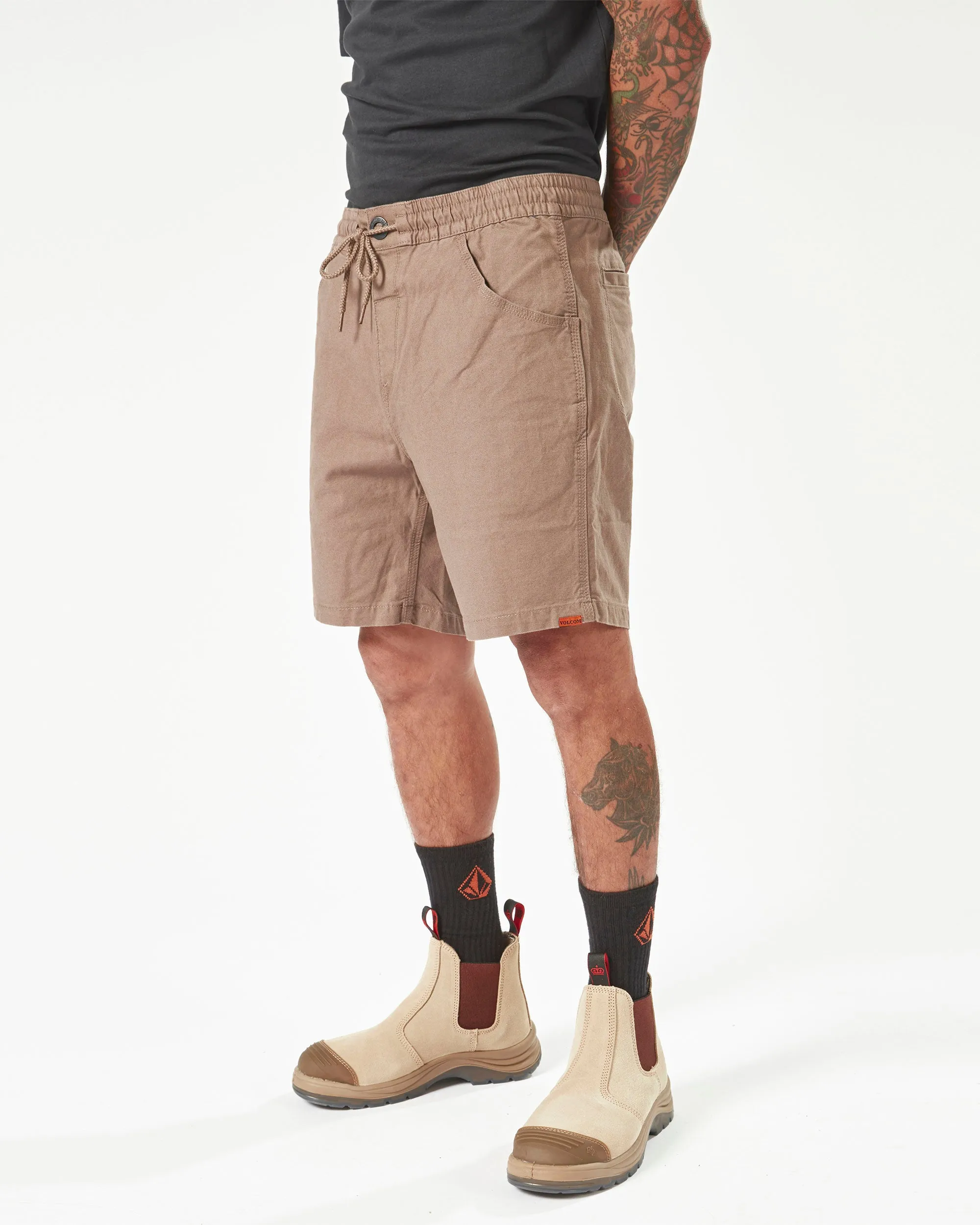 Volcom Workwear Caliper Elastic Waist Shorts - Brindle