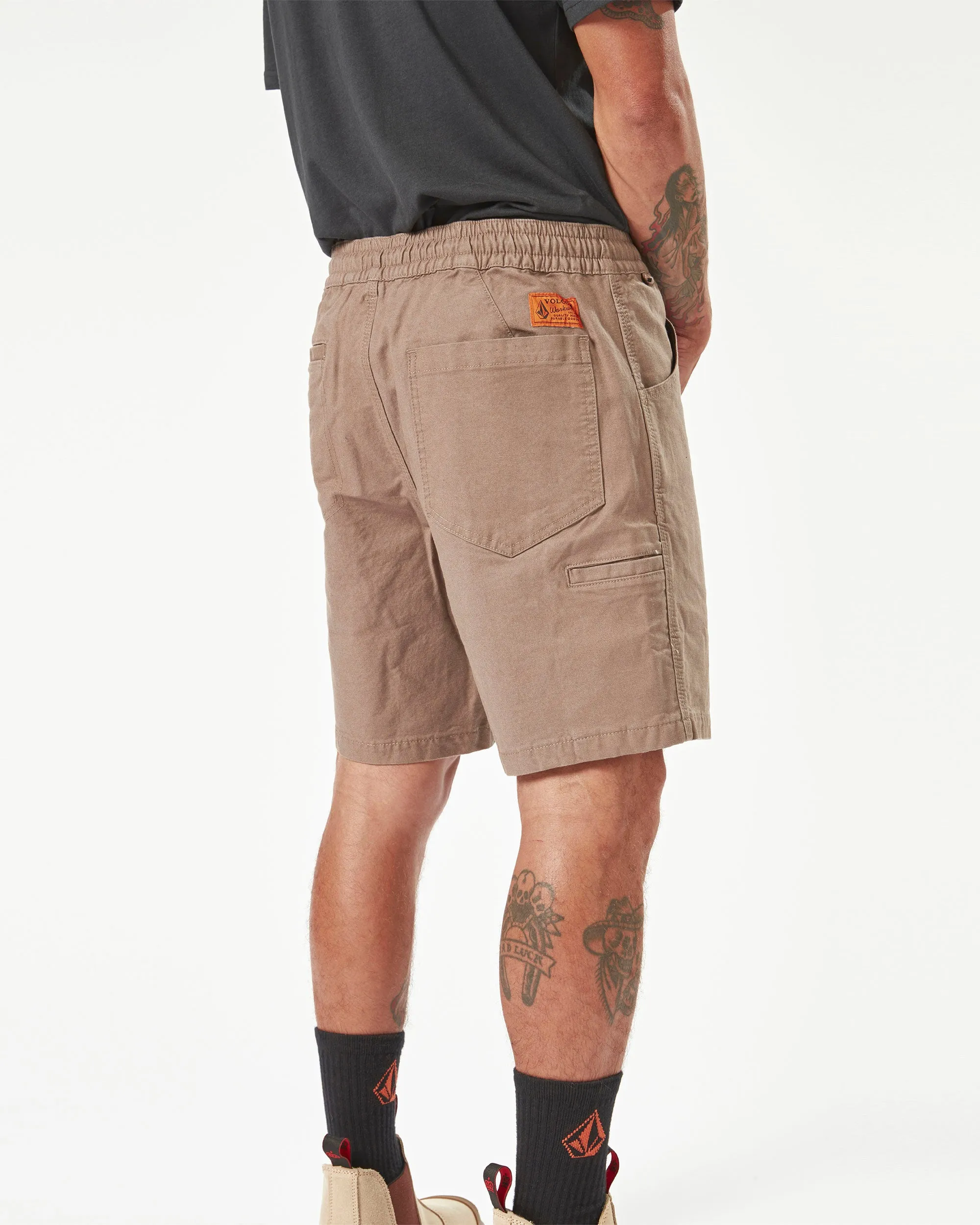 Volcom Workwear Caliper Elastic Waist Shorts - Brindle