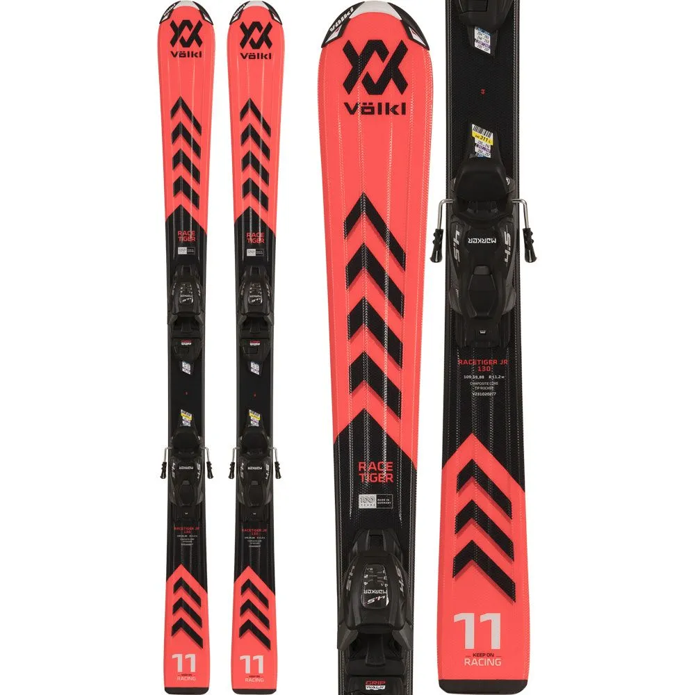 V\u00f6lkl - Racetiger JR Red 23/24 Kids Ski with Binding (140-160cm)