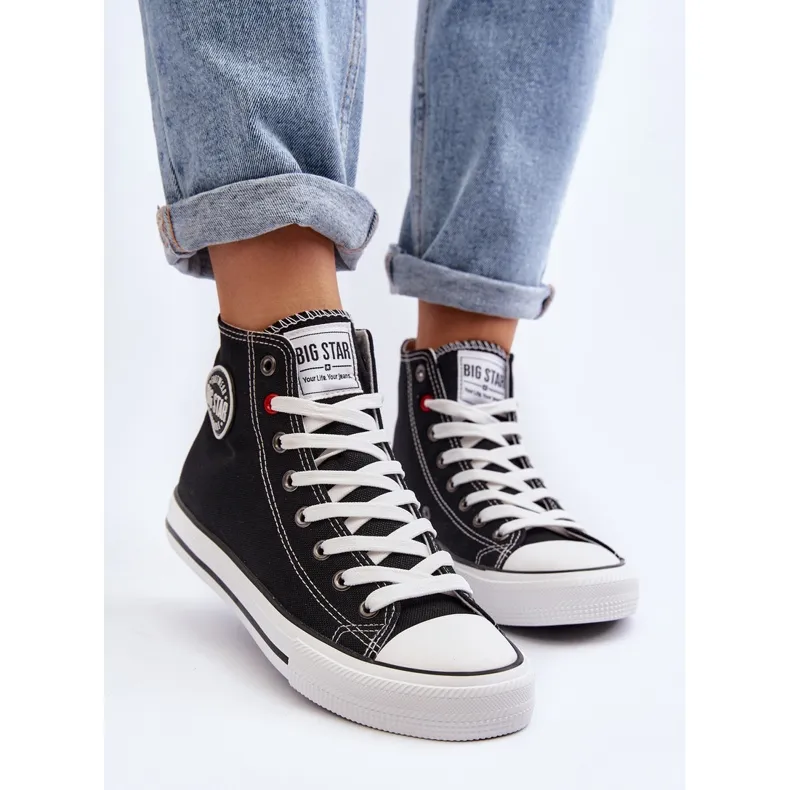 Women's Classic High Sneakers Big Star T274027 Black