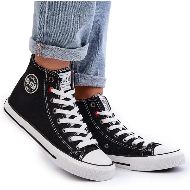 Women's Classic High Sneakers Big Star T274027 Black