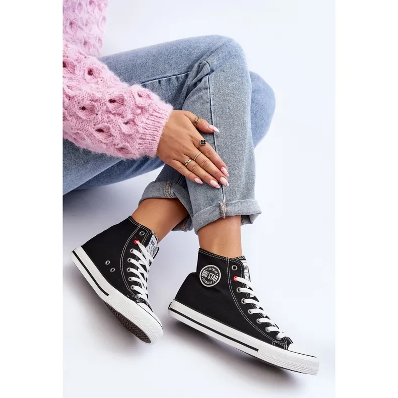 Women's Classic High Sneakers Big Star T274027 Black