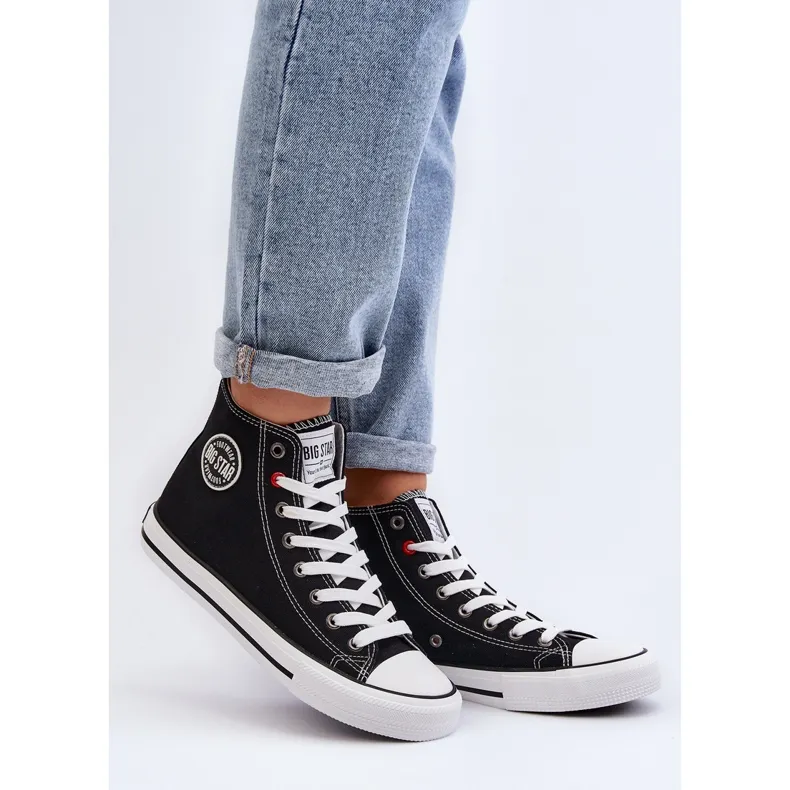 Women's Classic High Sneakers Big Star T274027 Black