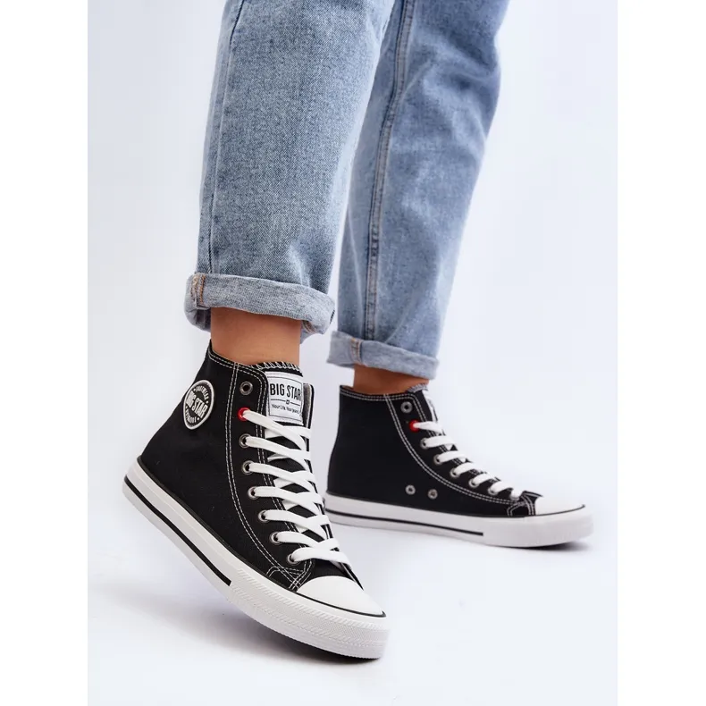 Women's Classic High Sneakers Big Star T274027 Black