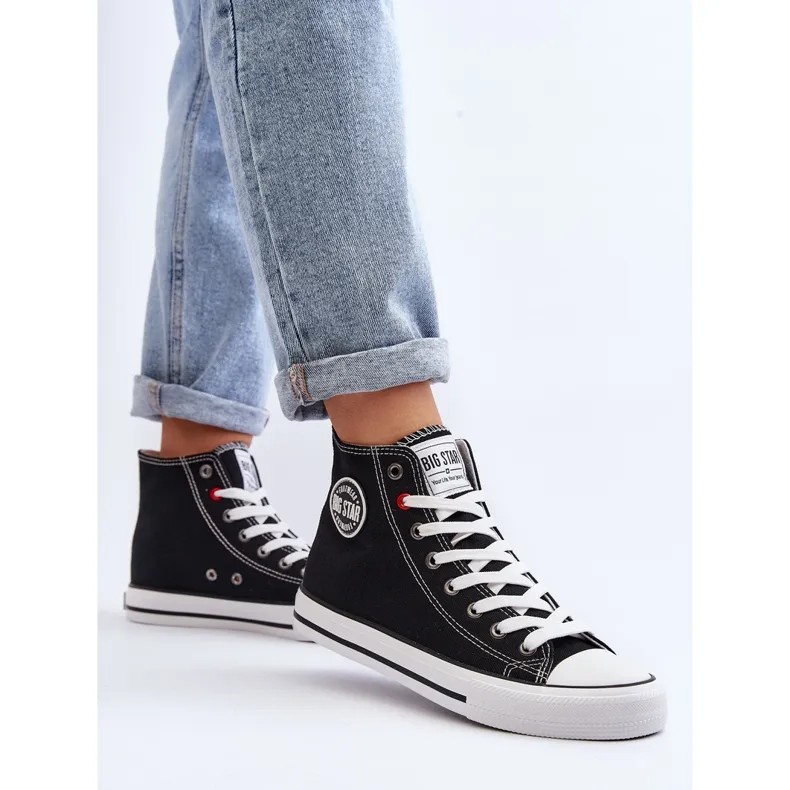 Women's Classic High Sneakers Big Star T274027 Black