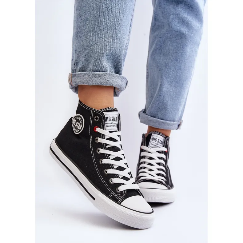 Women's Classic High Sneakers Big Star T274027 Black