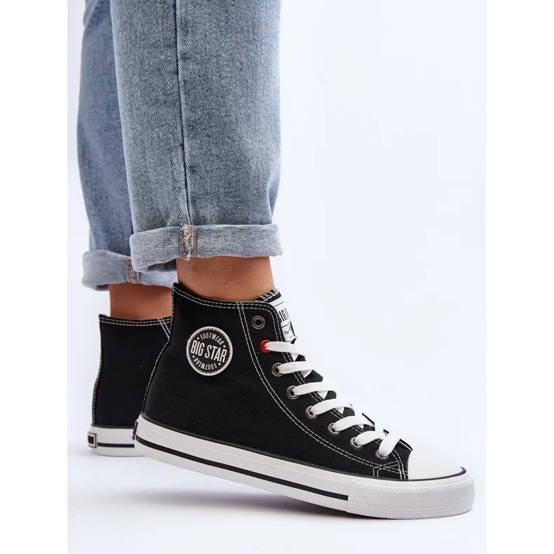 Women's Classic High Sneakers Big Star T274027 Black